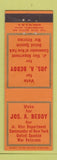 Matchbook Cover - Jos Beddy for Commander US Spanish War Veterans New York City