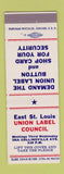 Matchbook Cover - East St Louis Union Label Council IL