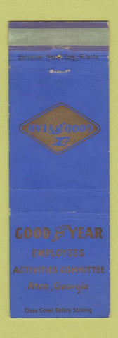 Matchbook Cover - Goodyear Tires Atco GA Safety Ask Questions WEAR