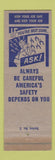 Matchbook Cover - Goodyear Tires Atco GA Safety Ask Questions WEAR