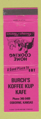 Matchbook Cover - Busch's Koffee Kup Kafe Osborne KS