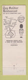 Matchbook Cover - Toy Soldier Restaurant Olney MD