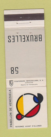 Matchbook Cover - World's Fair 1958 Brussels Belgium Venezuela