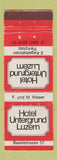 Matchbook Cover - Hotel Untergrund Luzern Switzerland? WEAR