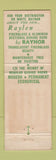 Matchbook Cover - James Vail Raynor Garage Doors Torrington WY