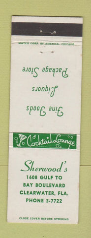 Matchbook Cover - Sherwood's Restaurant Clearwater FL