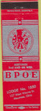 Matchbook Cover - Matchbook Cover Elks Club Maumee OH