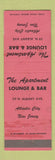 Matchbook Cover - Apartment Lounge Bar Atlantic City NJ WEAR