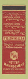 Matchbook Cover - Fetter Hotels Atlantic City NJ WEAR