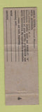 Matchbook Cover - Fetter Hotels Atlantic City NJ WEAR