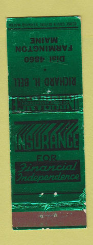 Matchbook Cover - Richard Bell Insurance Farmington ME WEAR