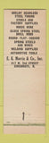 Matchbook Cover - EK Morris Steel Tubing Cincinnati OH