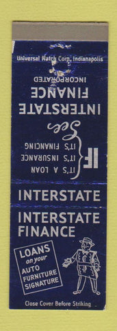 Matchbook Cover - Interstate Finance New Castle IN WEAR