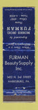 Matchbook Cover - Morris Furman Beauty Supply Harrisburg PA WORN