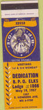 Matchbook Cover - Matchbook Cover Elks Club Essex MD