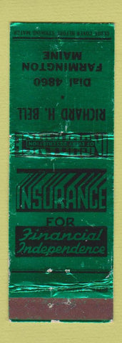 Matchbook Cover - Richard Bell Insurance Farmington ME WEAR
