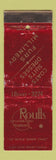 Matchbook Cover - Routts Milwaukee WI women's clothes WORN
