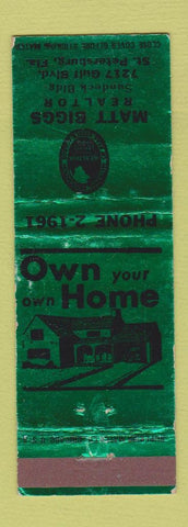 Matchbook Cover - Matt Biggs Real Estate St Petersburg FL
