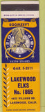 Matchbook Cover - Matchbook Cover Elks Club Lakewood CA