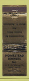 Matchbook Cover - Homestead Dinners Terre Haute IN