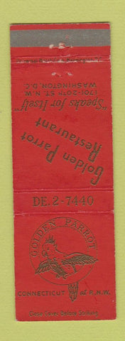 Matchbook Cover - Golden Parrot Restaurant Washington DC WEAR
