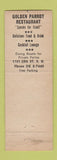 Matchbook Cover - Golden Parrot Restaurant Washington DC WEAR