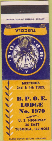 Matchbook Cover - Matchbook Cover Elks Club Tuscola IL