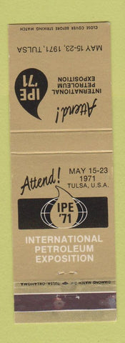 Matchbook Cover - International Petroleum Expo Tulsa OK 1971