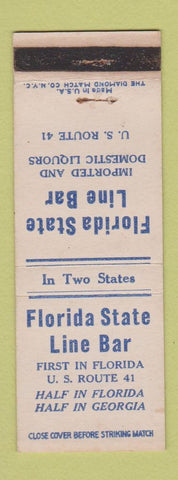 Matchbook Cover - Florida State Line Bar GA FL