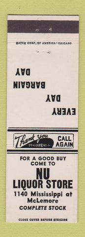 Matchbook Cover - Nu Liquor Store
