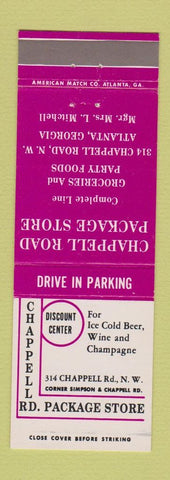 Matchbook Cover - Chappell Road Liquor Atlanta GA