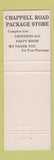Matchbook Cover - Chappell Road Liquor Atlanta GA
