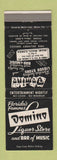 Matchbook Cover - Domino Liquor Store Bar Music Miami Beach FL