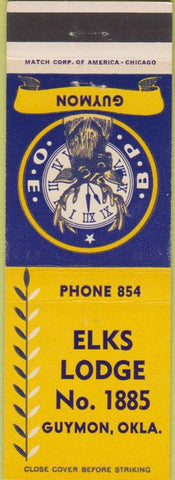 Matchbook Cover - Matchbook Cover Elks Club Guymon OK