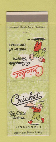 Matchbook Cover - Cricket Tavern Cincinnati OH