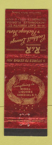 Matchbook Cover - R&R Cocktail Lounge Jacksonville FL WEAR