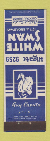Matchbook Cover - White Swan Cocktail Lounge Oakland CA Guy Caputo