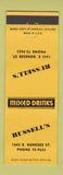 Matchbook Cover - Russell's Mixed Drinks