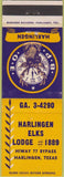 Matchbook Cover - Matchbook Cover Elks Club Harlingen TX