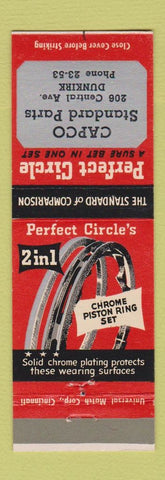 Matchbook Cover - Perfect Circle Piston Rings Dunkirk NY
