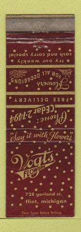 Matchbook Cover - Vogt's Flowers Flint MI WEAR