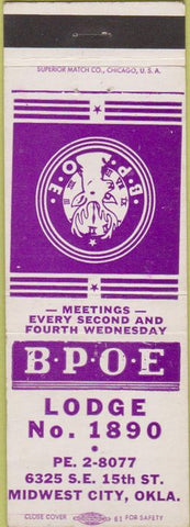 Matchbook Cover - Matchbook Cover Elks Club Midwest City OK