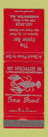 Matchbook Cover - The Oyster Bar Warrington FL