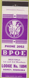 Matchbook Cover - Matchbook Cover Elks Club Sidney NE
