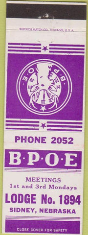 Matchbook Cover - Matchbook Cover Elks Club Sidney NE