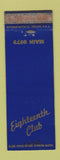 Matchbook Cover - Eighteenth Club WEAR