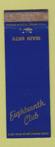 Matchbook Cover - Eighteenth Club WEAR