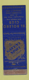 Matchbook Cover - El Bolero Club Cleveland OH WORN