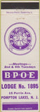 Matchbook Cover - Matchbook Cover Elks Club Pompton Lakes NJ