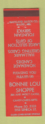 Matchbook Cover - Bonnie Lou Shoppe Fountain